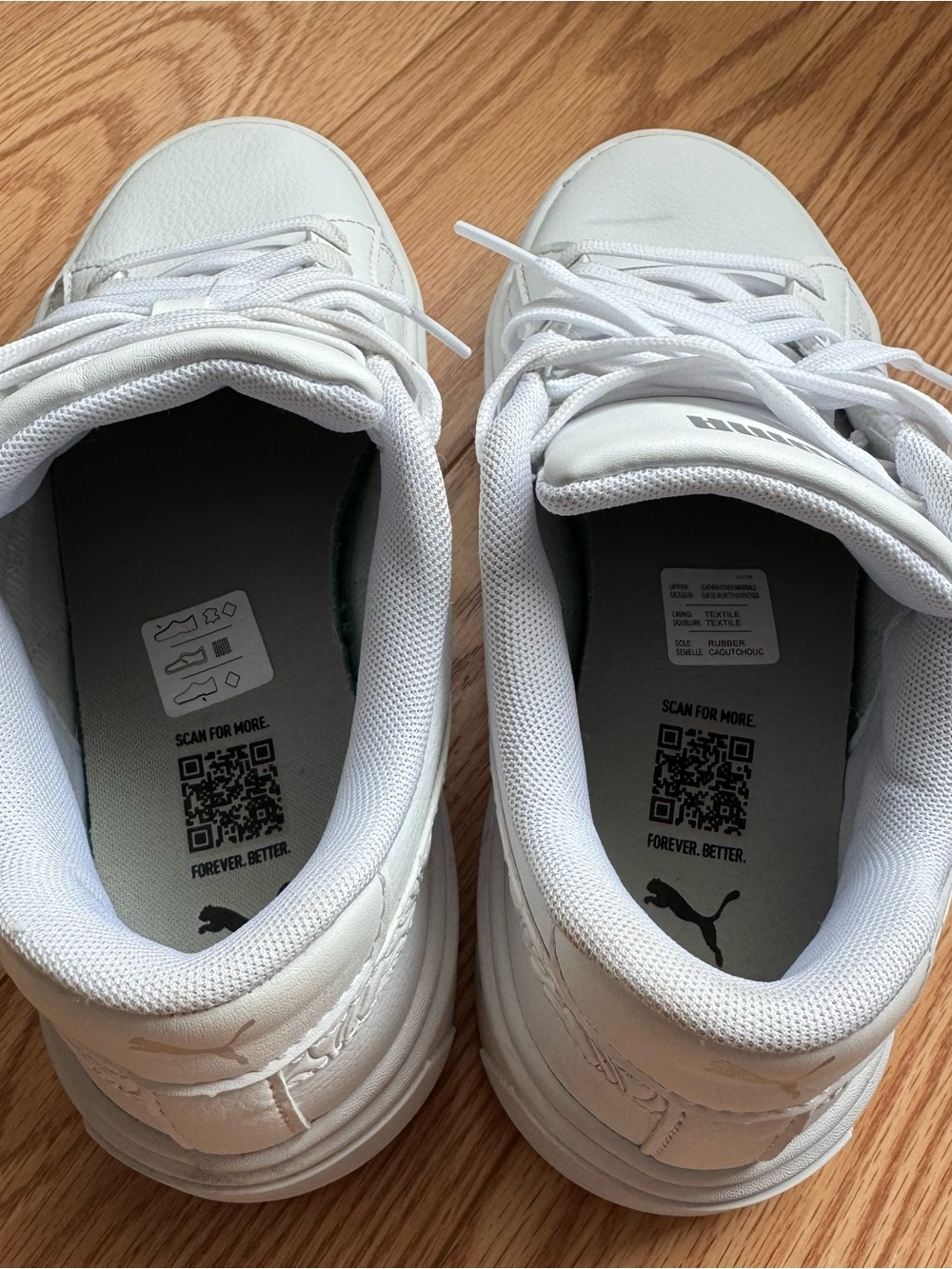 Puma White Low-Top Sneakers with Rose Detail - Picture 7 of 9